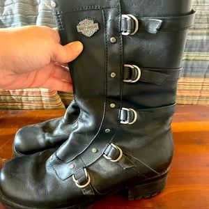 Harley Davidson leather motorcycle boots- black